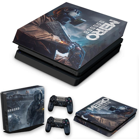 KIT PS4 Slim Skin Anti-Rage e Capa Anti Poeira - Metro Exodus