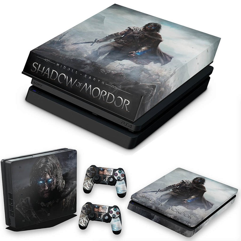 KIT Capa Anti Poeira e Skin Anti-Rage PS4 Slim - Middle Earth: Shadow Of Mordor