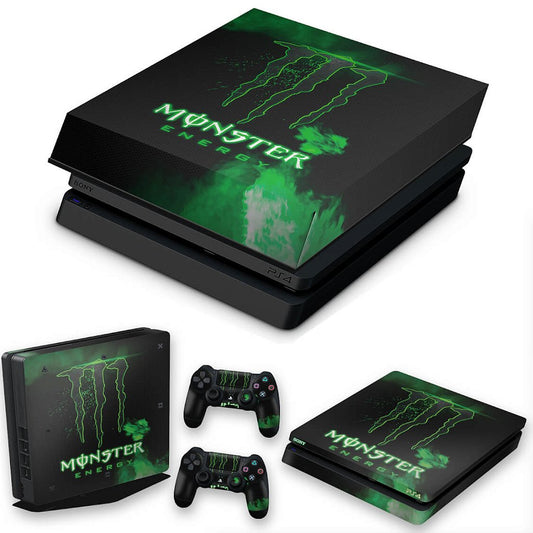 KIT Capa Anti Poeira e Skin Anti-Rage PS4 Slim - Monster Energy Drink