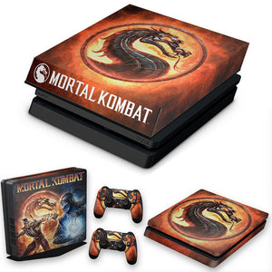 KIT Capa Anti Poeira e Skin Anti-Rage PS4 Slim - Mortal Kombat