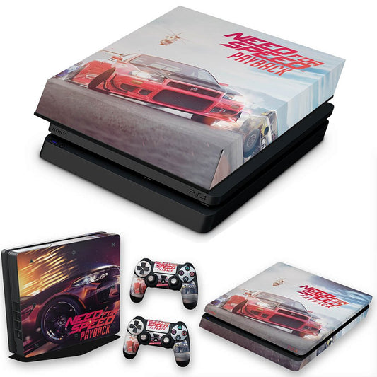 KIT Capa Anti Poeira e Skin Anti-Rage PS4 Slim - Need For Speed Payback