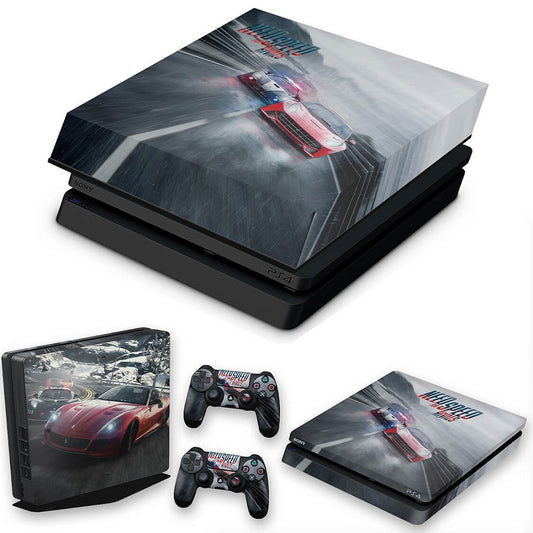 KIT Capa Anti Poeira e Skin Anti-Rage PS4 Slim - Need For Speed Rivals