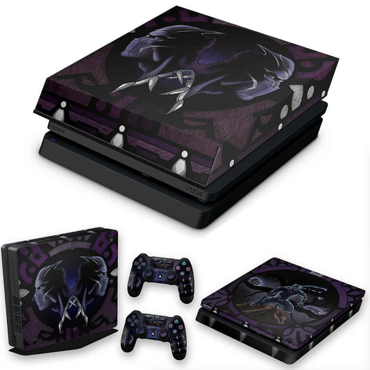 KIT Capa Anti Poeira e Skin Anti-Rage PS4 Slim - Pantera Negra