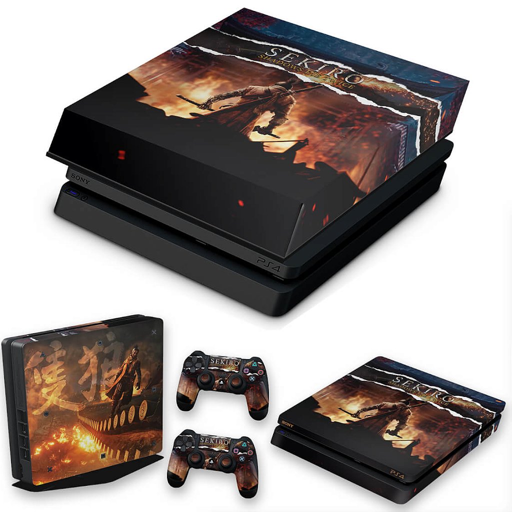 KIT PS4 Slim Skin Anti-Rage e Capa Anti Poeira - Sekiro