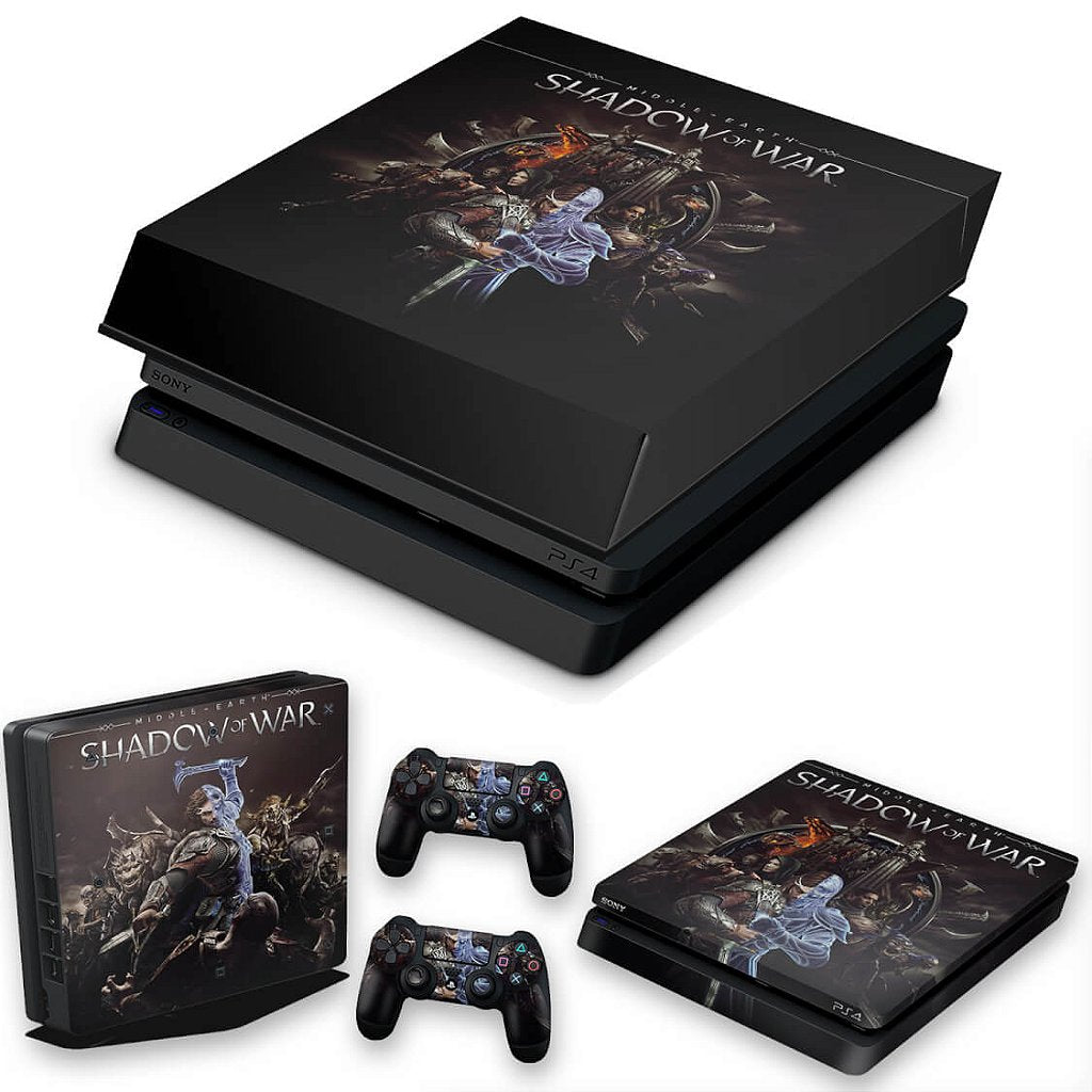 KIT Capa Anti Poeira e Skin Anti-Rage PS4 Slim - Shadow Of War