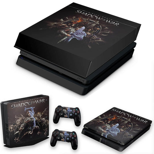 KIT Capa Anti Poeira e Skin Anti-Rage PS4 Slim - Shadow Of War