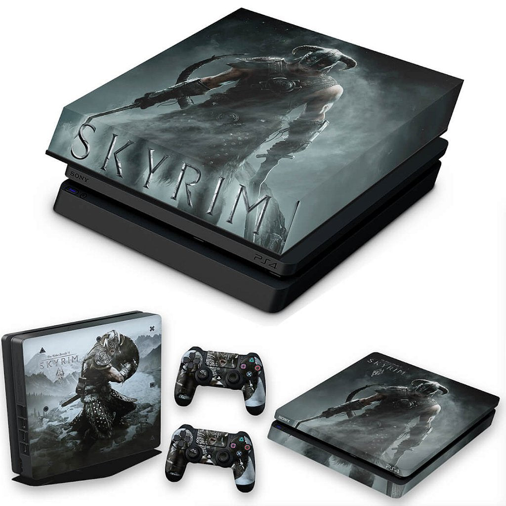 KIT Capa Anti Poeira e Skin Anti-Rage PS4 Slim - Skyrim