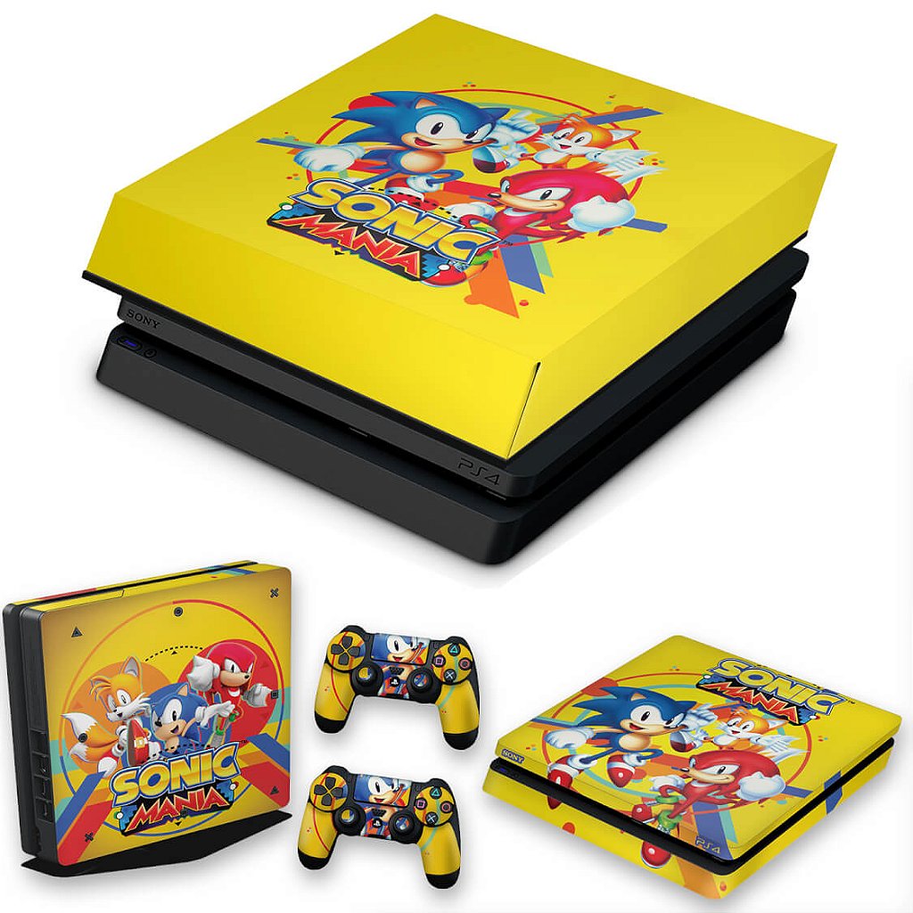 KIT Capa Anti Poeira e Skin Anti-Rage PS4 Slim - Sonic Mania