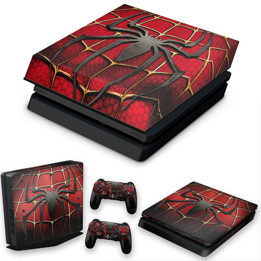 KIT Capa Anti Poeira e Skin Anti-Rage PS4 Slim - Spider Man - Homem Aranha