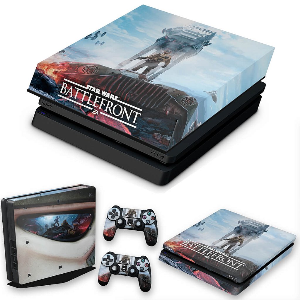 KIT Capa Anti Poeira e Skin Anti-Rage PS4 Slim - Star Wars - Battlefront
