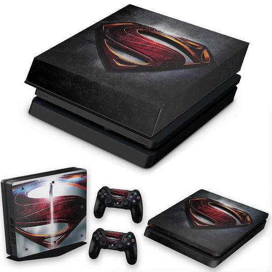 KIT Capa Anti Poeira e Skin Anti-Rage PS4 Slim - Superman - Super Homem