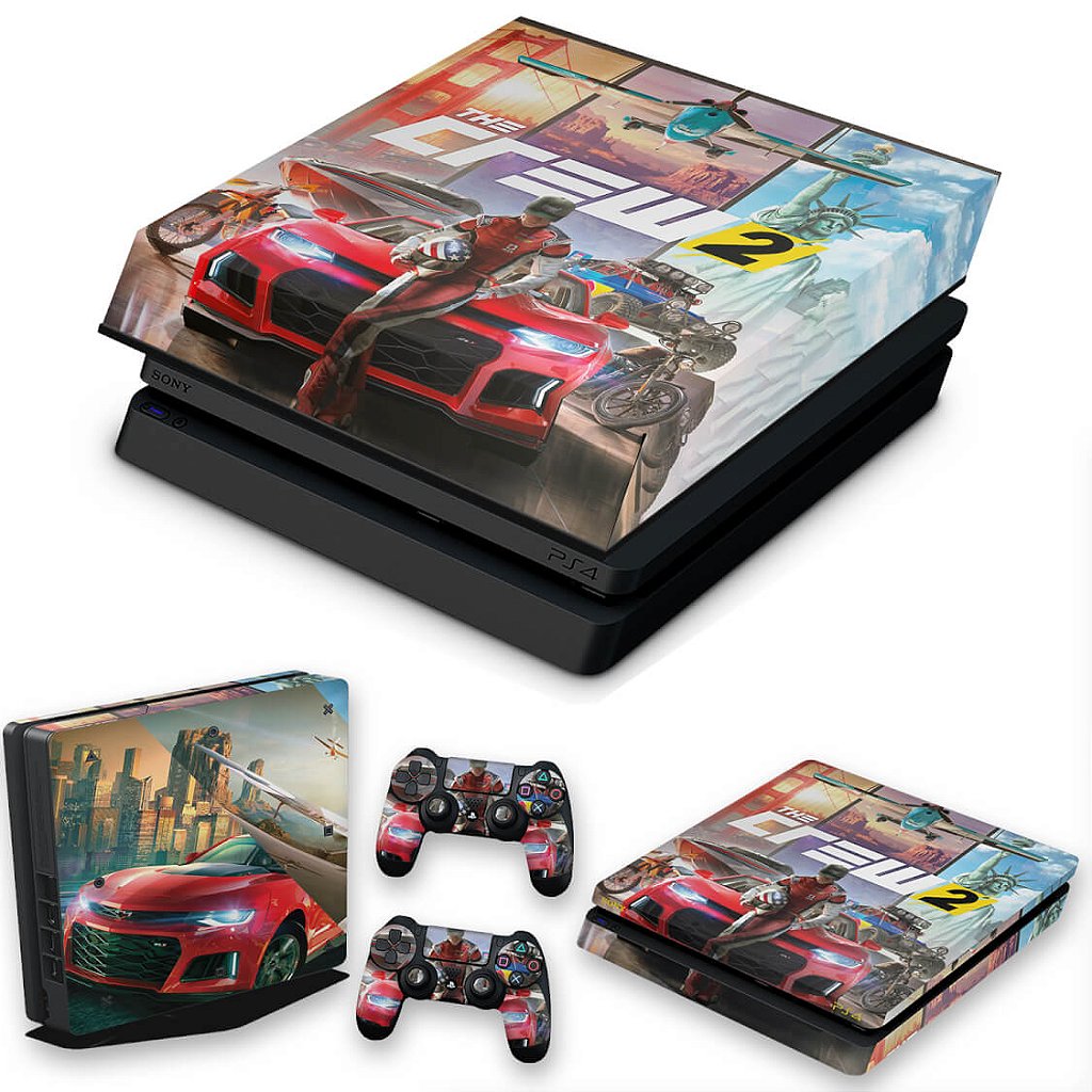 KIT Capa Anti Poeira e Skin Anti-Rage PS4 Slim - The Crew 2