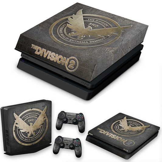 KIT PS4 Slim Skin Anti-Rage e Capa Anti Poeira - The Division 2