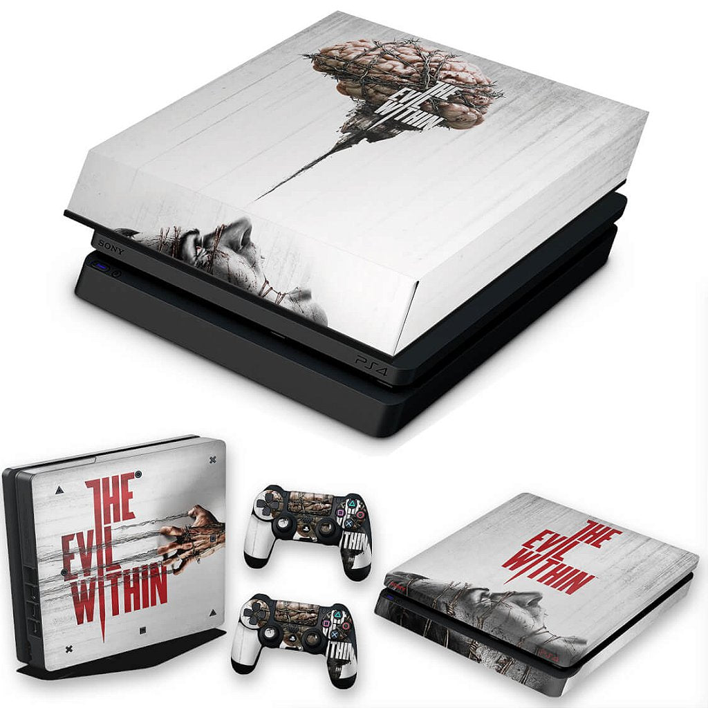 KIT Capa Anti Poeira e Skin Anti-Rage PS4 Slim - The Evil Within