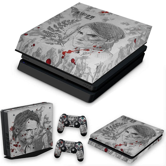 KIT PS4 Slim Skin Anti-Rage e Capa Anti Poeira - The Last Of Us Part 2 Ii