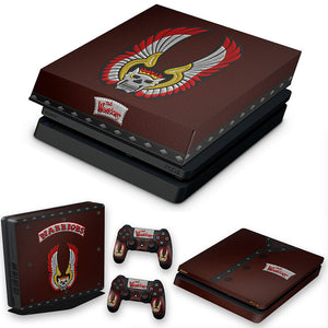 KIT Capa Anti Poeira e Skin Anti-Rage PS4 Slim - The Warriors