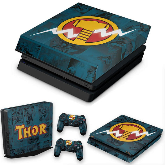 KIT PS4 Slim Skin Anti-Rage e Capa Anti Poeira - Thor Comics