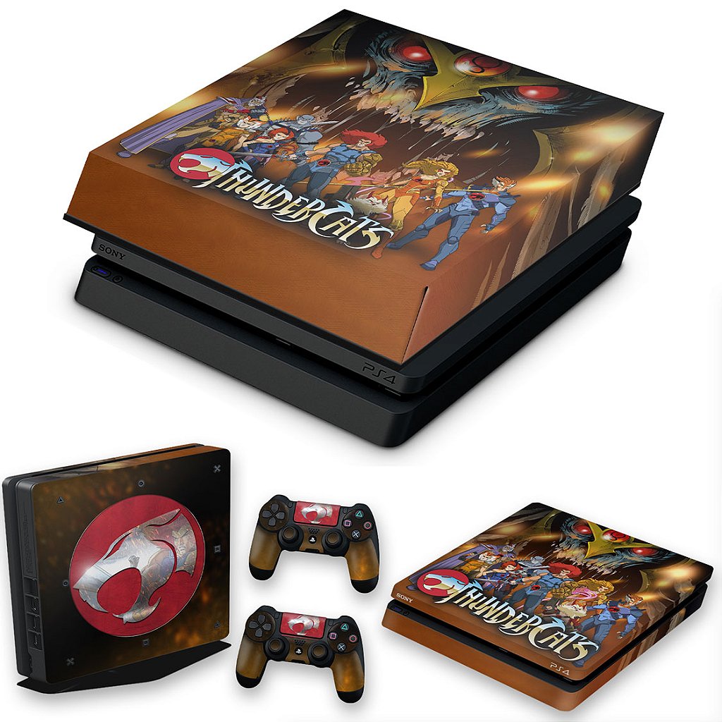 KIT PS4 Slim Skin Anti-Rage e Capa Anti Poeira - Thundercats B