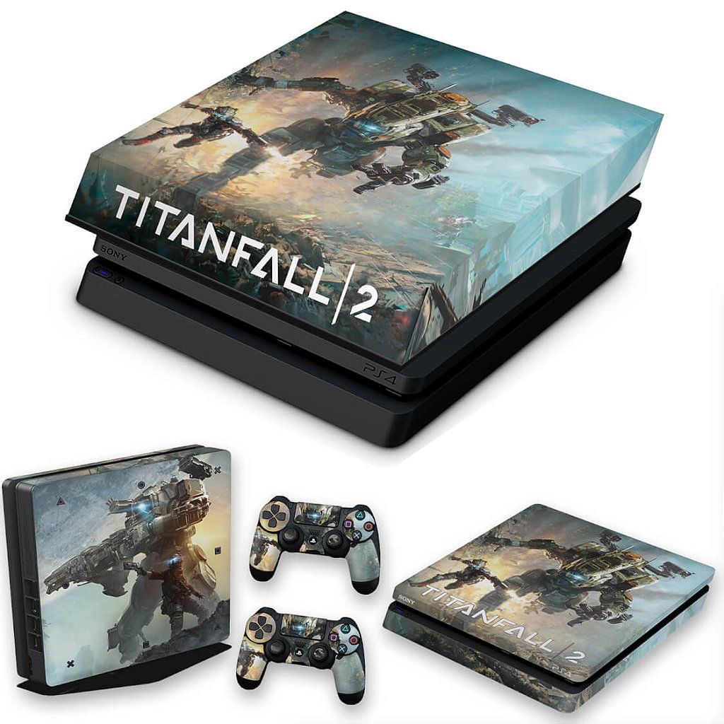 KIT Capa Anti Poeira e Skin Anti-Rage PS4 Slim - Titanfall 2 #A