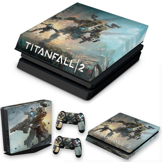 KIT Capa Anti Poeira e Skin Anti-Rage PS4 Slim - Titanfall 2 #A