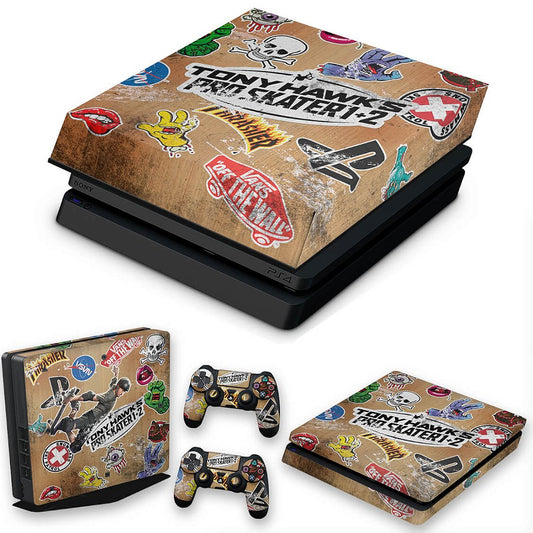 KIT PS4 Slim Skin Anti-Rage e Capa Anti Poeira - Tony Hawk's Pro Skater