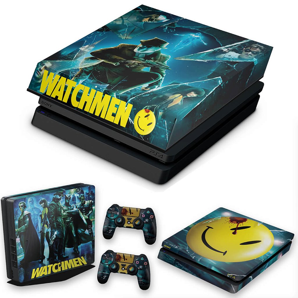 KIT Capa Anti Poeira e Skin Anti-Rage PS4 Slim - Watchmen