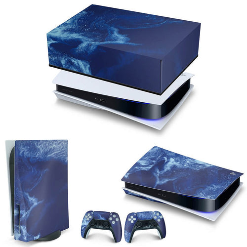 KIT Capa Anti Poeira e Skin Anti-Rage PS5 Fat Horizontal - Abstrato #106