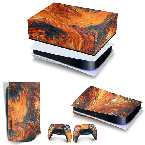 KIT Capa Anti Poeira e Skin Anti-Rage PS5 Fat Horizontal - Abstrato #95