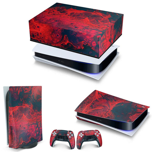 KIT Capa Anti Poeira e Skin Anti-Rage PS5 Fat Horizontal - Abstrato #98
