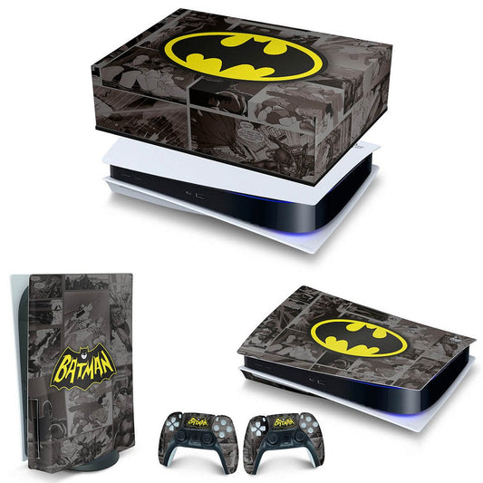 KIT Capa Anti Poeira e Skin Anti-Rage PS5 Fat Horizontal - Batman Comics