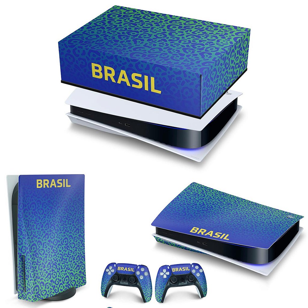 KIT Capa Anti Poeira e Skin Anti-Rage PS5 Fat Horizontal - Brasil