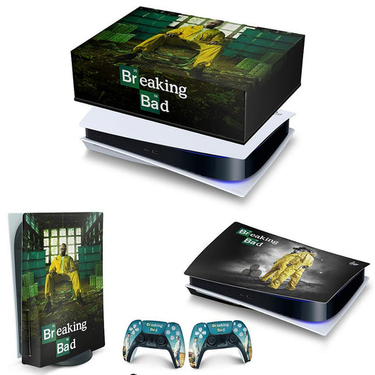 KIT Capa Anti Poeira e Skin Anti-Rage PS5 Fat Horizontal - Breaking Bad