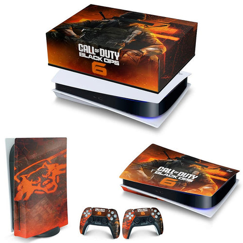 KIT Capa Anti Poeira e Skin Anti-Rage PS5 Fat Horizontal - Call of Duty Black Ops 6