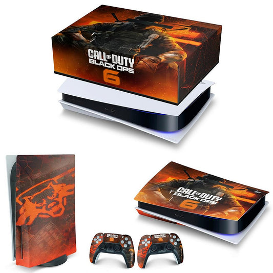 KIT Capa Anti Poeira e Skin Anti-Rage PS5 Fat Horizontal - Call of Duty Black Ops 6