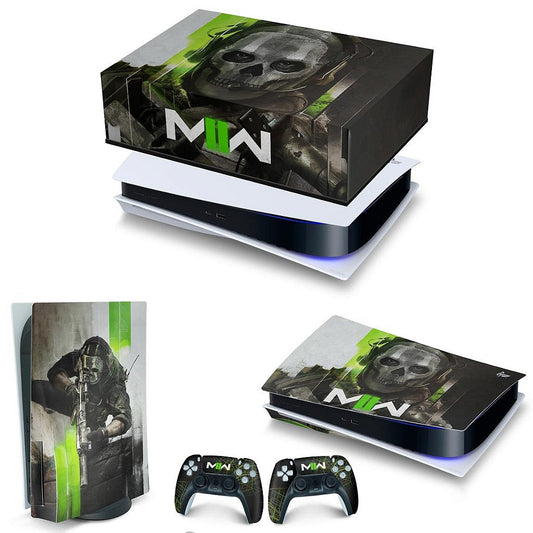 KIT Capa Anti Poeira e Skin Anti-Rage PS5 Fat Horizontal - Call Of Duty Modern Warfare II