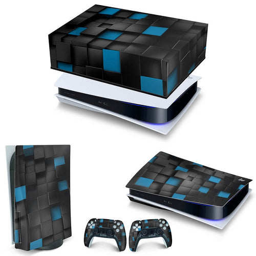 KIT Capa Anti Poeira e Skin Anti-Rage PS5 Fat Horizontal - Cubos