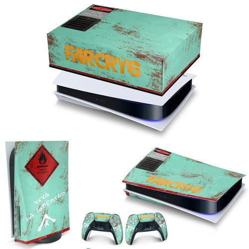 KIT Capa Anti Poeira e Skin Anti-Rage PS5 Fat Horizontal - Far Cry 6