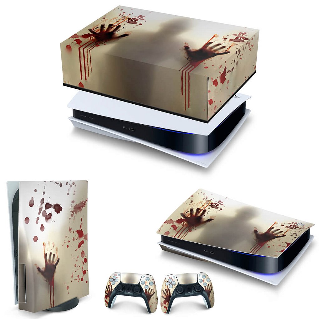 KIT Capa Anti Poeira e Skin Anti-Rage PS5 Fat Horizontal - Fear The Walking Dead - Pop Arte Skins