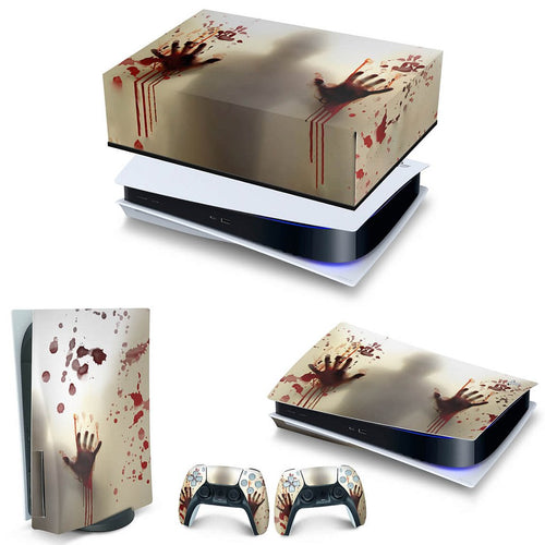 KIT Capa Anti Poeira e Skin Anti-Rage PS5 Fat Horizontal - Fear The Walking Dead