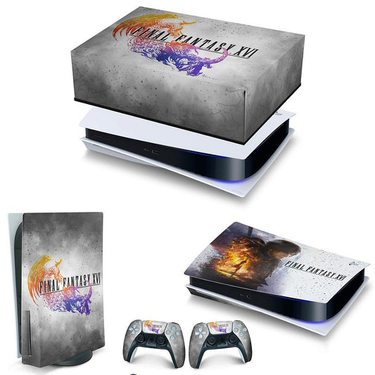 KIT Capa Anti Poeira e Skin Anti-Rage PS5 Fat Horizontal - Final Fantasy XVI