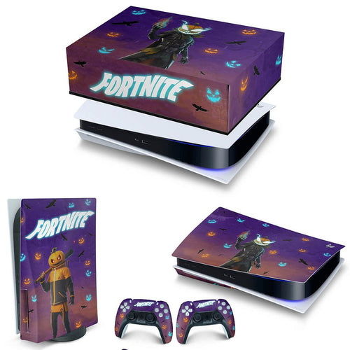KIT Capa Anti Poeira e Skin Anti-Rage PS5 Fat Horizontal - Fortnite