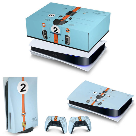KIT Capa Anti Poeira e Skin Anti-Rage PS5 Fat Horizontal - Gran Turismo 7