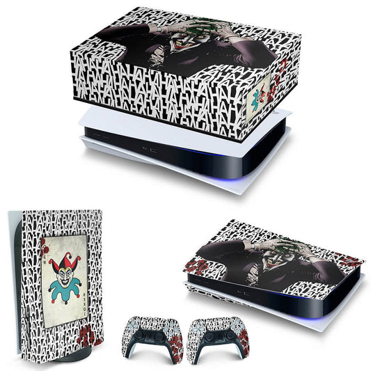 KIT Capa Anti Poeira e Skin Anti-Rage PS5 Fat Horizontal - Joker Coringa