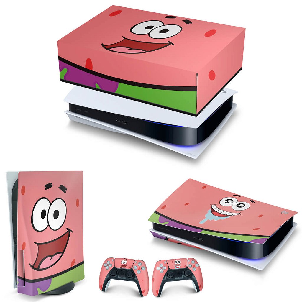 KIT Capa Anti Poeira e Skin Anti-Rage PS5 Fat Horizontal - Patrick