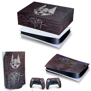 KIT Capa Anti Poeira e Skin Anti-Rage PS5 Fat Horizontal - Stray - Pop Arte Skins