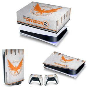 KIT Capa Anti Poeira e Skin Anti-Rage PS5 Fat Horizontal - The Division 2 - Pop Arte Skins