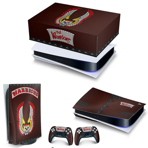 KIT Capa Anti Poeira e Skin Anti-Rage PS5 Fat Horizontal - The Warriors
