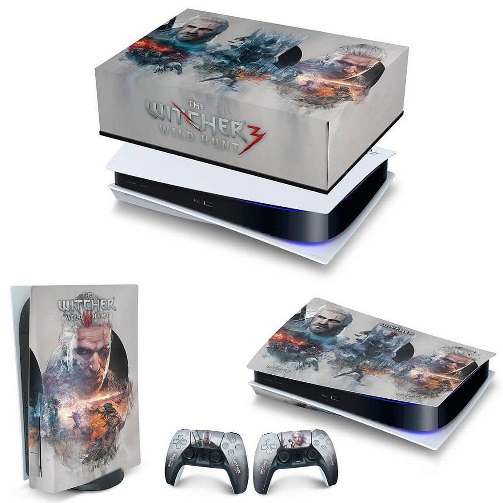 KIT Capa Anti Poeira e Skin Anti-Rage PS5 Fat Horizontal - The Witcher 3