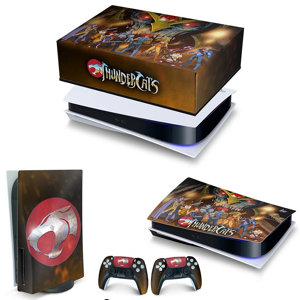 KIT Capa Anti Poeira e Skin Anti-Rage PS5 Fat Horizontal - Thundercats