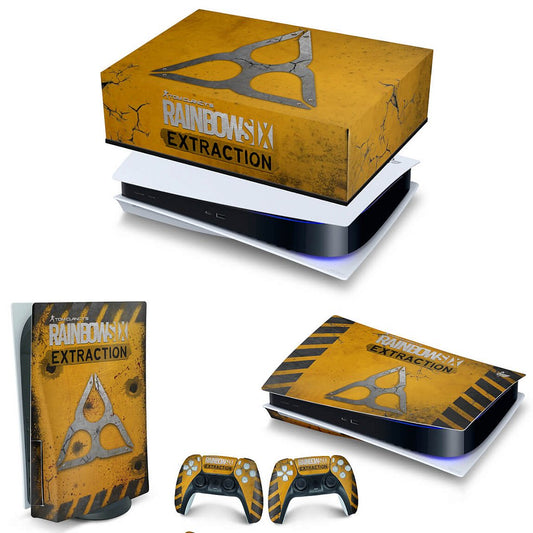 KIT Capa Anti Poeira e Skin Anti-Rage PS5 Fat Horizontal - Tom Clancy's Rainbow Six Siege Extraction
